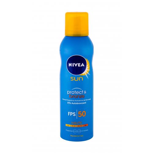 Nivea Sun Protect & Bronze Sun Spray SPF50 200 ml αντιηλιακό προϊόν για το σώμα unisex Αδιάβροχο