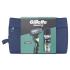 Gillette Mach3 Σετ δώρου ξυριστική μηχανή 1 τεμ + ανταλλακτικές λεπίδες 1 τεμ + τζελ ξυρίσματος Series Soothing With Aloe Vera Sensitive Shave Gel 200 ml + τσαντάκι καλλυντικών 