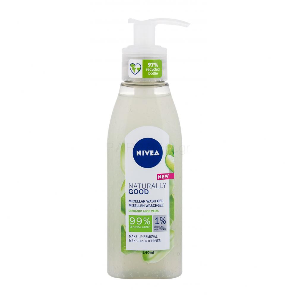 Nivea Naturally Good Micellar Wash Organic Aloe Vera Καθαριστικό τζελ