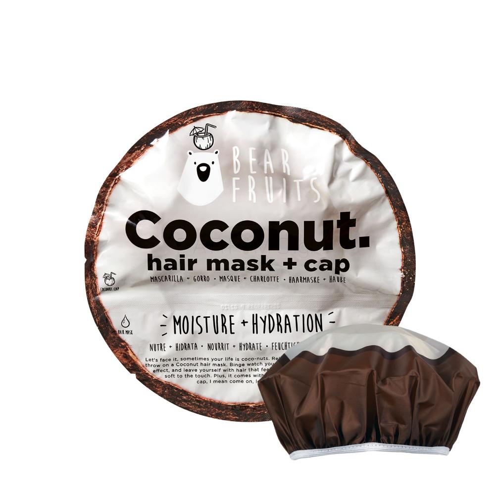 Bear Fruits Coconut Hair Mask + Cap Μάσκα μαλλιών για γυναίκες Σετ