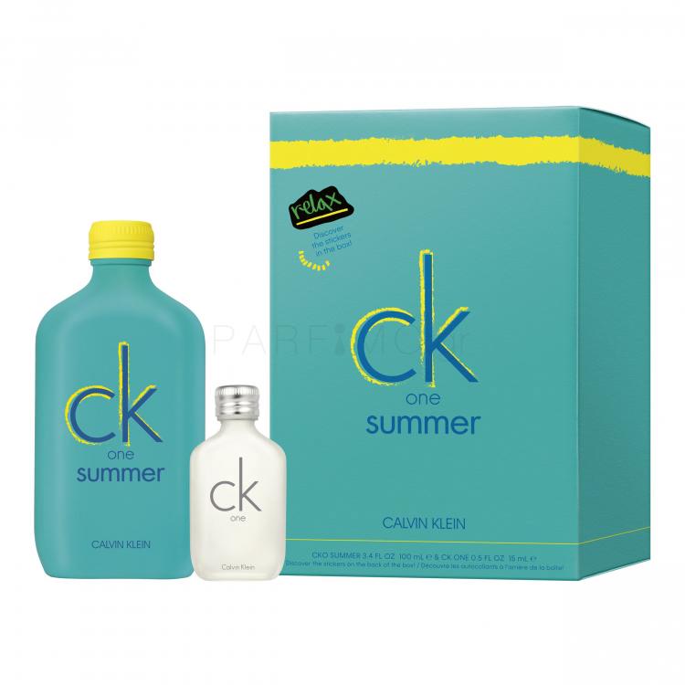 Calvin Klein CK One Summer 2020 Σετ δώρου EDT 100 ml + EDT CK One 15 ml + αυτοκόλλητα