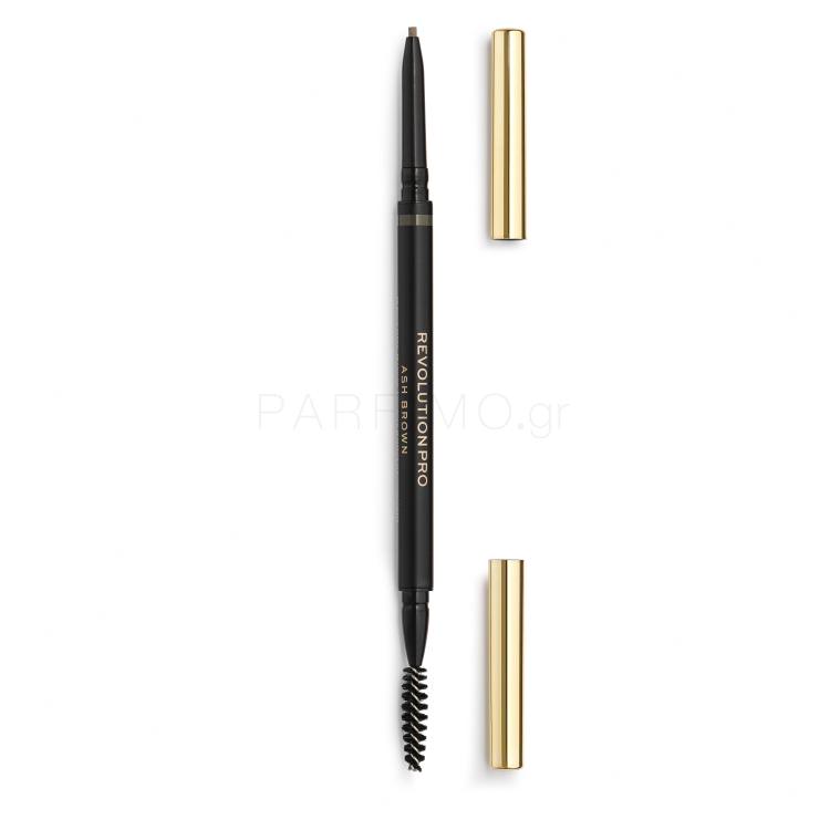 Revolution Pro Define &amp; Fill Micro Brow Pencil Μολύβι για τα φρύδια για γυναίκες 0,1 gr Απόχρωση Ash Brown