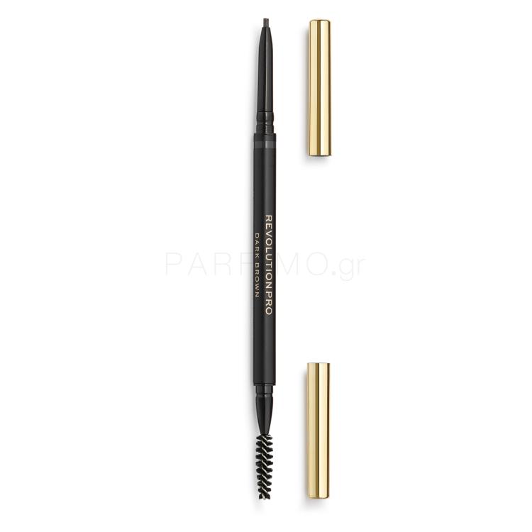 Revolution Pro Define &amp; Fill Micro Brow Pencil Μολύβι για τα φρύδια για γυναίκες 0,1 gr Απόχρωση Dark Brown