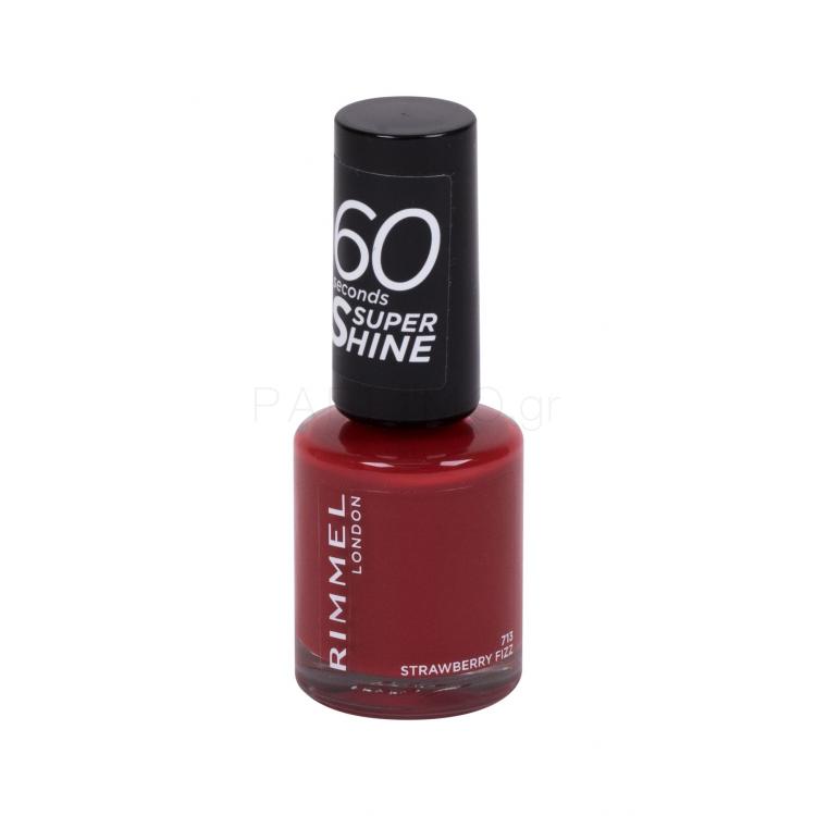 Rimmel London 60 Seconds Super Shine Βερνίκι νυχιών για γυναίκες 8 ml Απόχρωση 713 Strawberry Fizz