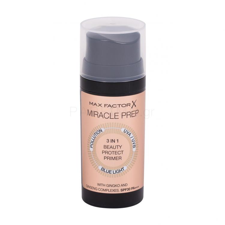 Max Factor Miracle Prep 3 in 1 Beauty Protect SPF30 Βάση μακιγιαζ για γυναίκες 30 ml