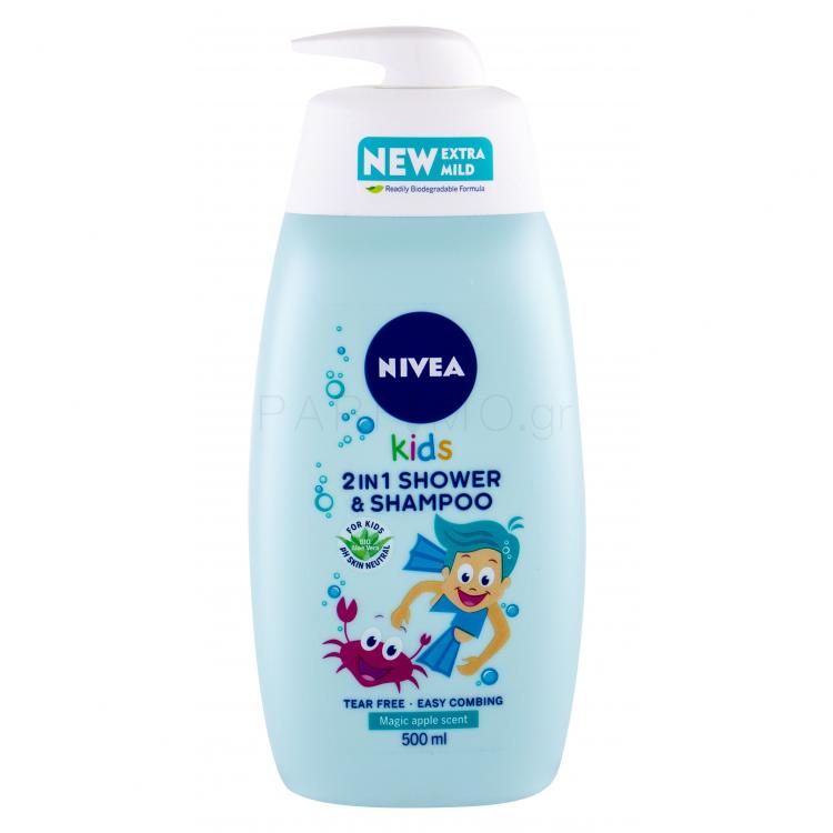 Nivea Kids 2in1 Shower &amp; Shampoo Magic Apple Scent Αφρόλουτρο για παιδιά 500 ml