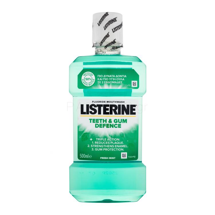 Listerine Teeth &amp; Gum Defence Fresh Mint Mouthwash Στοματικό διάλυμα 500 ml