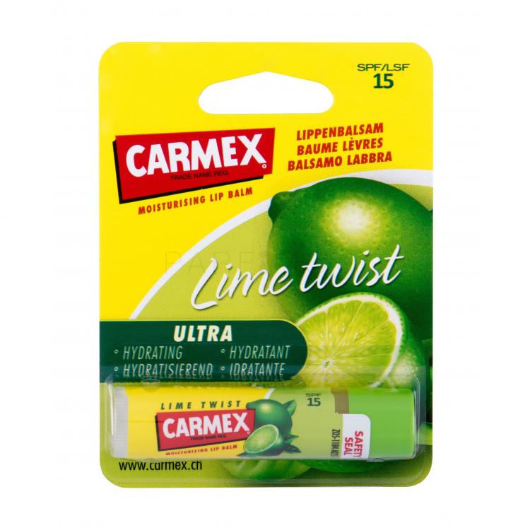 Carmex Ultra Moisturising Lip Balm Lime Twist SPF15 Βάλσαμο για τα χείλη για γυναίκες 4,25 gr