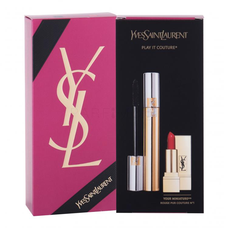 Yves Saint Laurent Volume Effet Faux Cils Σετ δώρου για γυναίκες κραγιόν 7,5 ml +μάσκαρα Rouge Pur Couture 1,4 ml no. 1