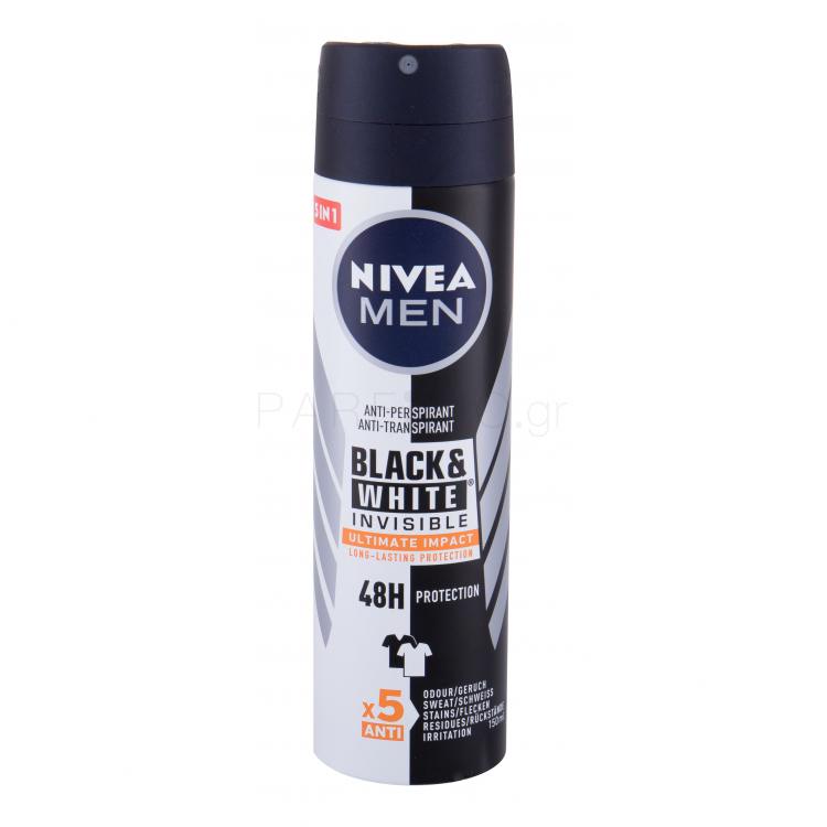 Nivea Men Invisible For Black &amp; White Ultimate Impact 48h Αντιιδρωτικό για άνδρες 150 ml