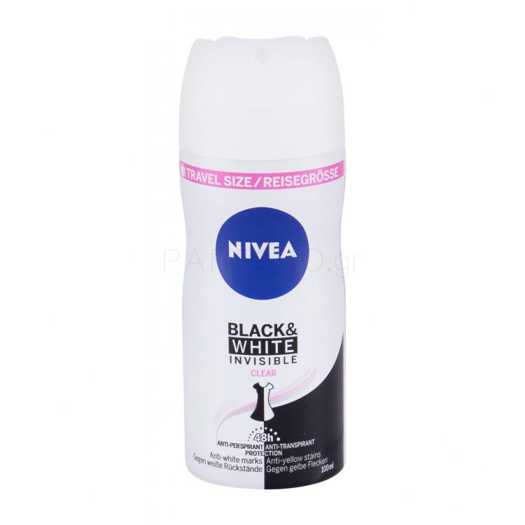 Nivea Black &amp; White Invisible Clear 48h Αντιιδρωτικό για γυναίκες 100 ml