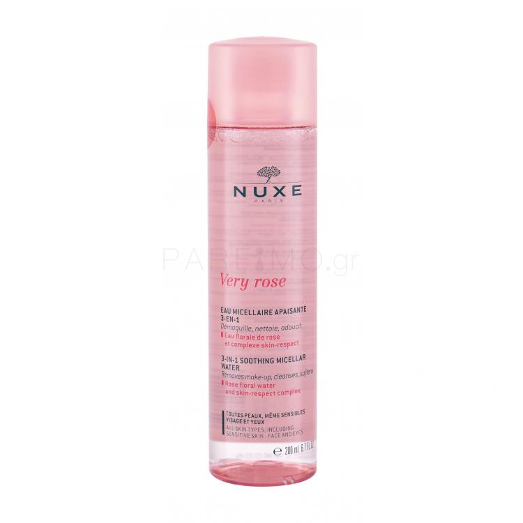 NUXE Very Rose 3-In-1 Soothing Μικυλλιακό νερό για γυναίκες 200 ml