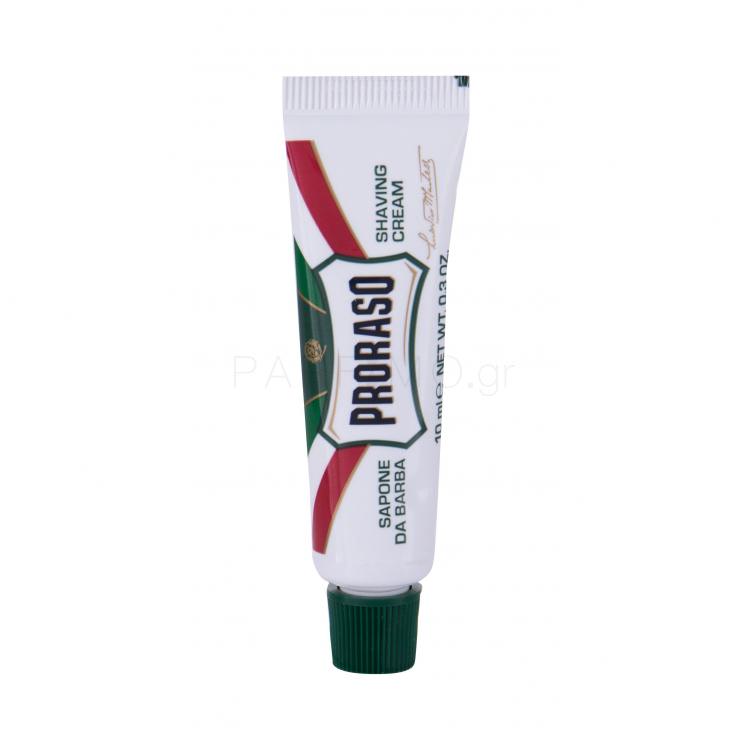 PRORASO Green Shaving Cream Τζελ ξυρίσματος για άνδρες 10 ml