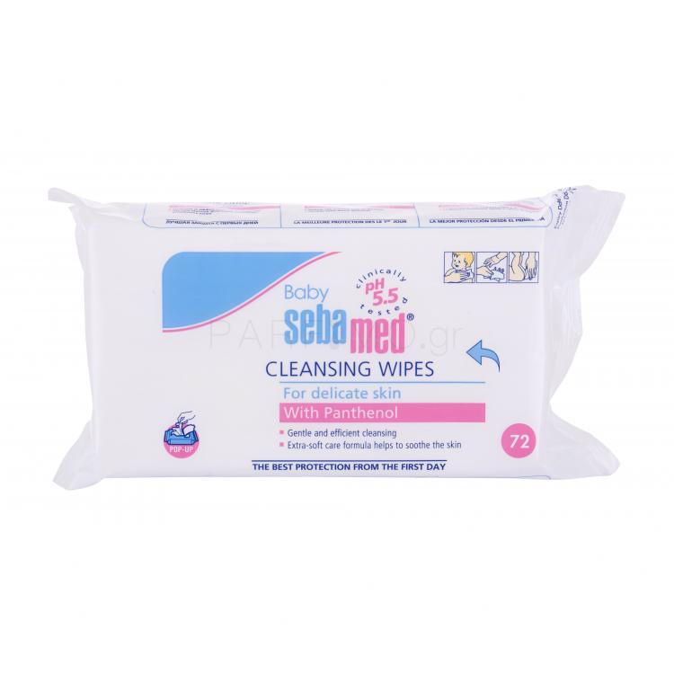 SebaMed Baby Cleansing Wipes With Panthenol Καθαριστικά μαντηλάκια για παιδιά 72 τεμ