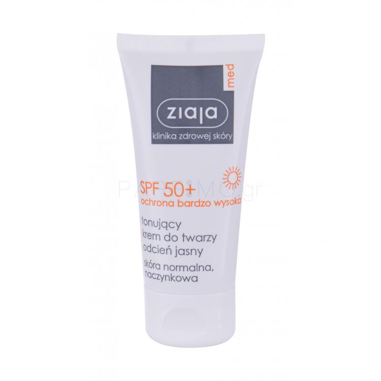 Ziaja Med Protective Tinted SPF50+ Αντιηλιακό προϊόν προσώπου για γυναίκες 50 ml Απόχρωση Light