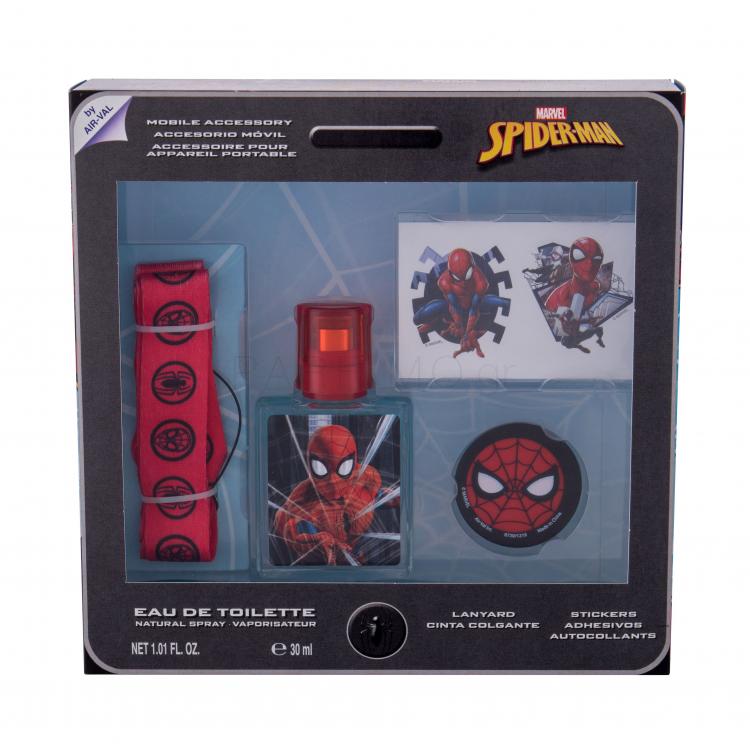 Marvel Spiderman Set Σετ δώρου EDT 30 ml + αυτοκόλλητα + μπρελόκ + βάση για κινητό τηλέφωνο