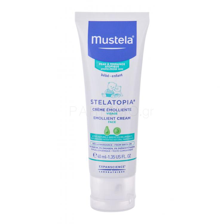 Mustela Bébé Stelatopia Emollient Cream Κρέμα προσώπου ημέρας για παιδιά 40 ml