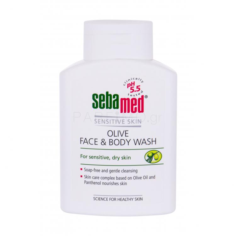 SebaMed Sensitive Skin Face &amp; Body Wash Olive Υγρό σαπούνι για γυναίκες 200 ml