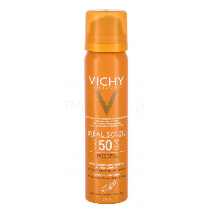 Vichy Idéal Soleil Invisible Hydrating Face Mist SPF50 Αντιηλιακό προϊόν προσώπου για γυναίκες 75 ml