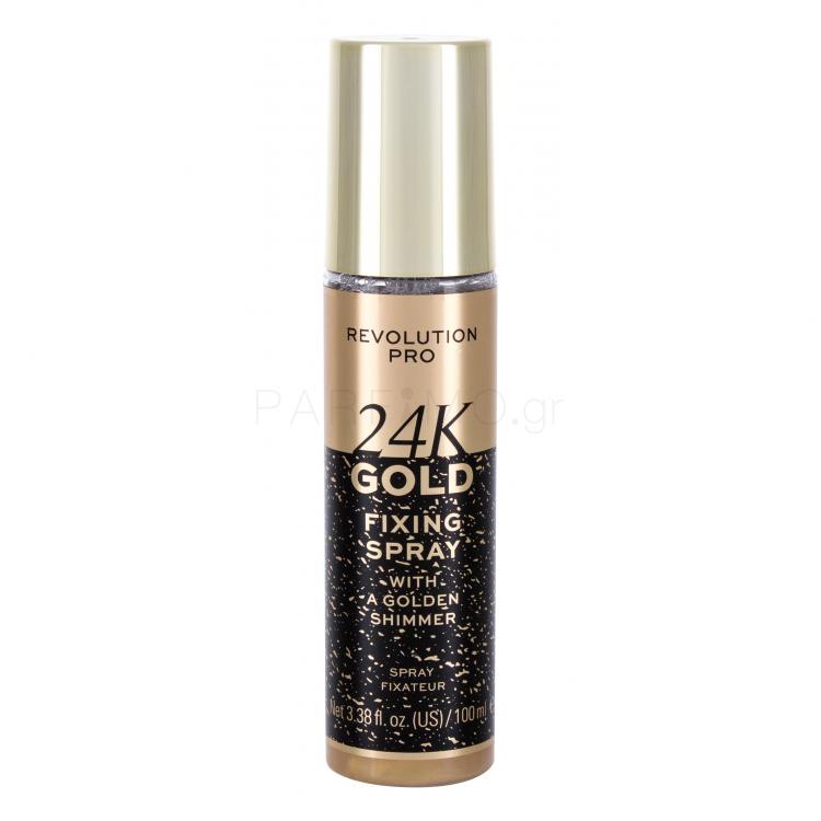 Makeup Revolution London Revolution PRO 24K Gold Σπρέι σταθεροποίησης μαγικιάζ για γυναίκες 100 ml