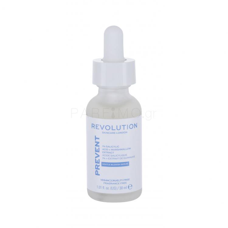 Revolution Skincare Prevent 1% Salicylic Acid + Marshmallow Blemish Serum Ορός προσώπου για γυναίκες 30 ml