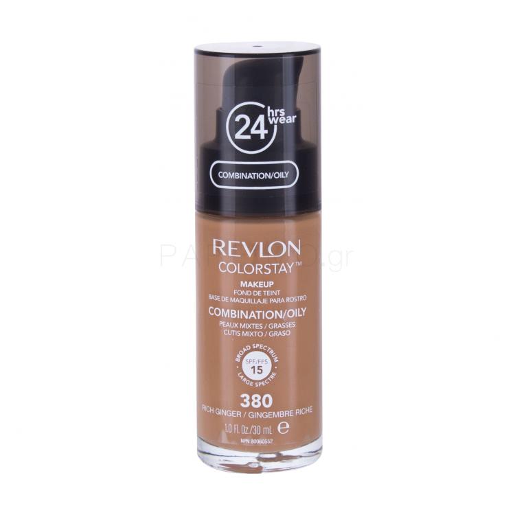 Revlon Colorstay™ Combination Oily Skin SPF15 Make up για γυναίκες 30 ml Απόχρωση 380 Rich Ginger