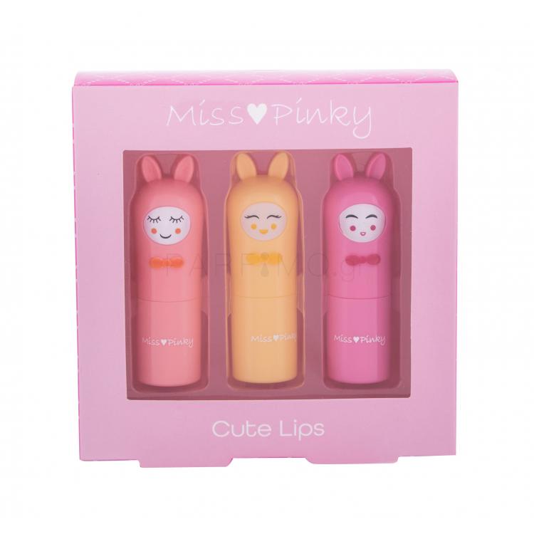 2K Miss Pinky Cute Lips Σετ δώρου βάλσαμο χειλιών Miss Pinky 3,6 g + βάλσαμο χειλιών iss Pinky 3,6 g Cherry + βάλσαμο χειλιών Miss Pinky 3,6 g Vanilla