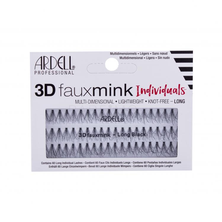 Ardell 3D Faux Mink Individuals Long Ψεύτικες βλεφαρίδες για γυναίκες 60 τεμ Απόχρωση Black