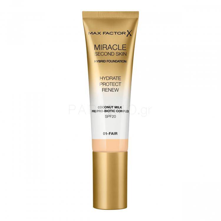 Max Factor Miracle Second Skin SPF20 Make up για γυναίκες 30 ml Απόχρωση 01 Fair