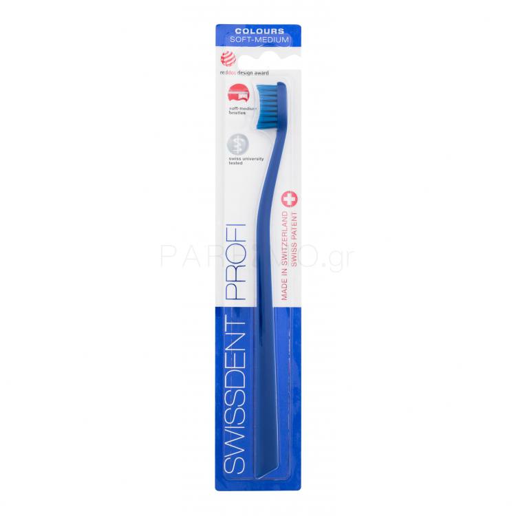 Swissdent Profi Colours Soft Medium Οδοντόβουρτσα 1 τεμ Απόχρωση Blue&amp;Blue