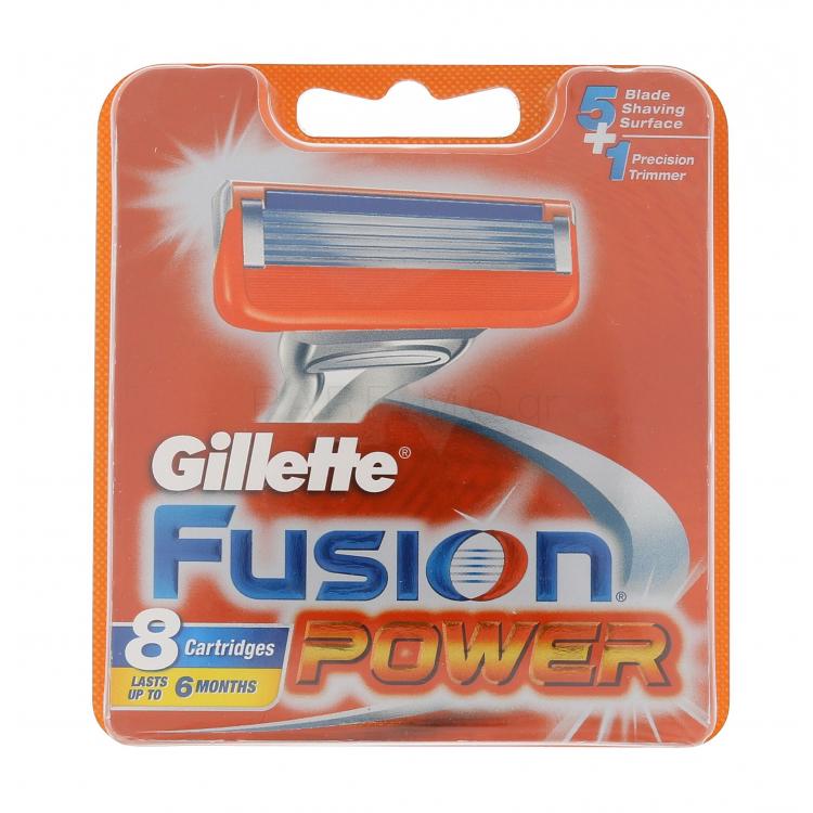 Gillette Fusion Power Ανταλλακτικές λεπίδες για άνδρες 8 τεμ ελλατωματική συσκευασία