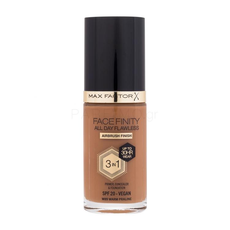 Max Factor Facefinity All Day Flawless SPF20 Make up για γυναίκες 30 ml Απόχρωση W89 Warm Praline