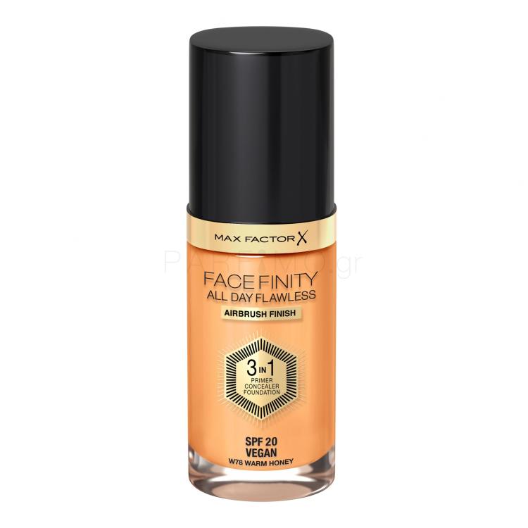 Max Factor Facefinity All Day Flawless SPF20 Make up για γυναίκες 30 ml Απόχρωση W78 Warm Honey