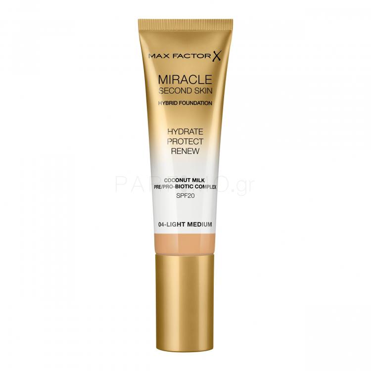 Max Factor Miracle Second Skin SPF20 Make up για γυναίκες 30 ml Απόχρωση 04 Light Medium
