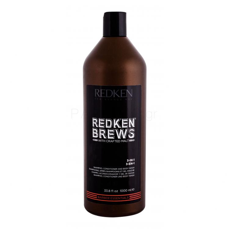 Redken Brews 3-In-1 Σαμπουάν για άνδρες 1000 ml