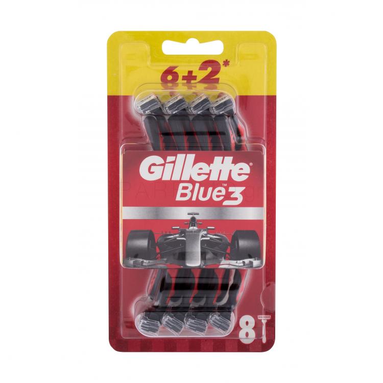Gillette Blue3 Red Ξυριστική μηχανή για άνδρες 8 τεμ