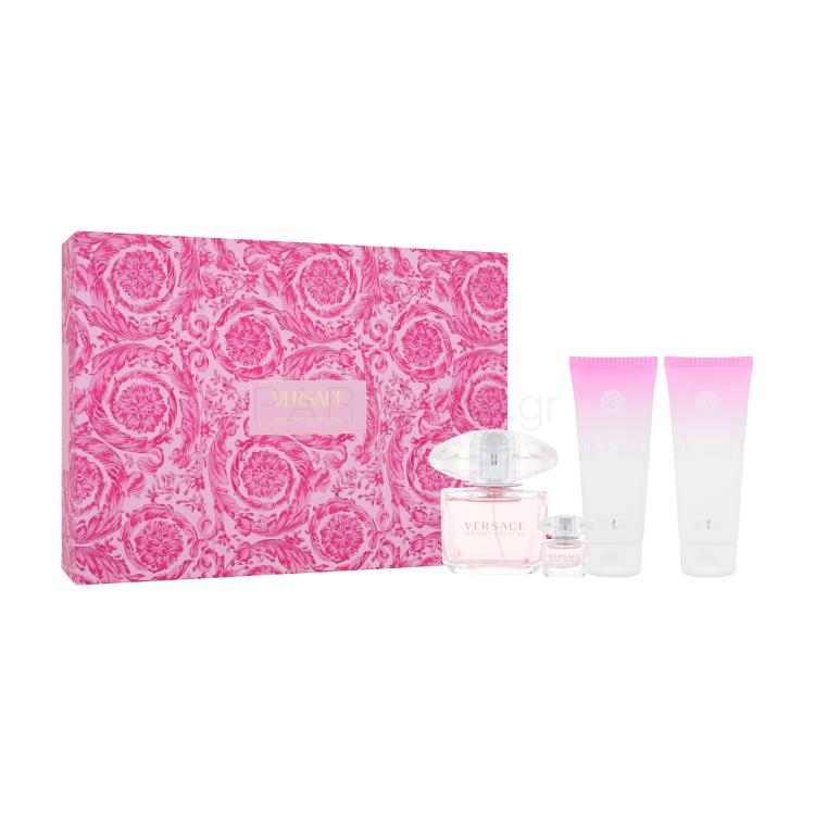 Versace Bright Crystal Σετ δώρου EDT 90 ml + EDT 5 ml + λοσιόν σώματος 100 ml + αφρόλουτρο 100 ml
