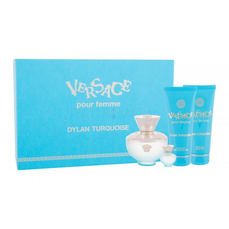 Versace Pour Femme Dylan Turquoise Σετ δώρου EDT 100 ml + EDT 5 ml + αφρόλουτρο 100 ml + τζελ σώματος 100 ml