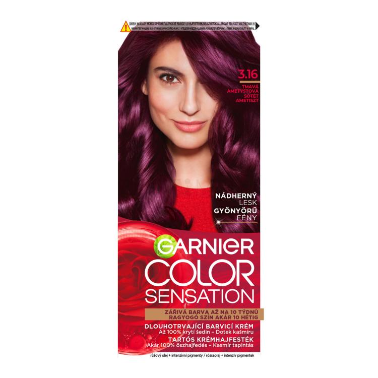 Garnier Color Sensation Βαφή μαλλιών για γυναίκες 40 ml Απόχρωση 3,16 Deep Amethyste