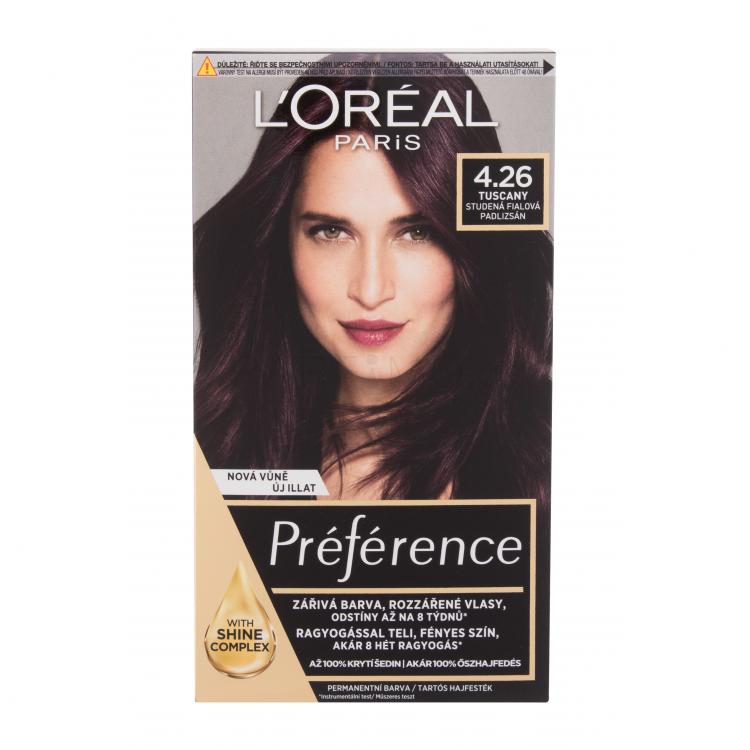L&#039;Oréal Paris Préférence Βαφή μαλλιών για γυναίκες 60 ml Απόχρωση 4,26 Tuscany