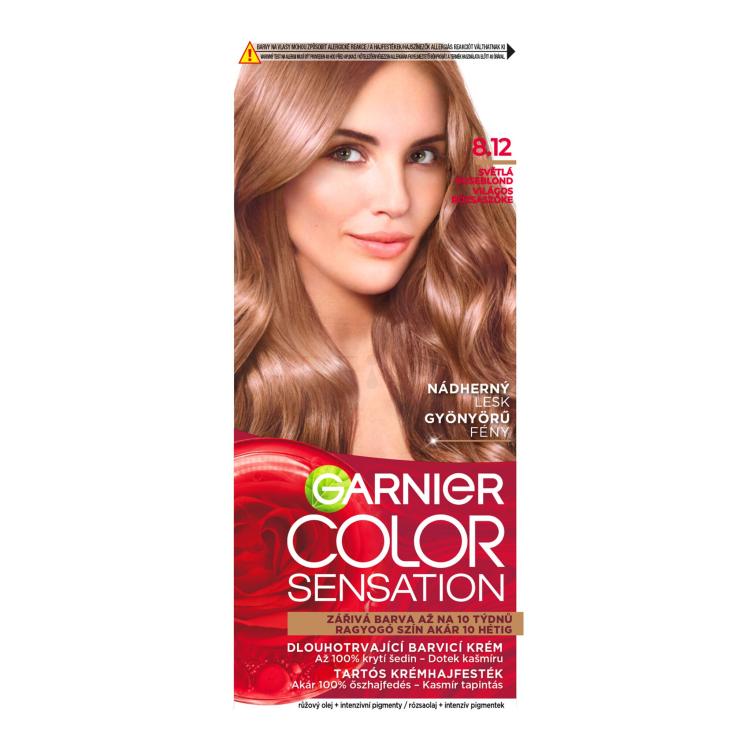 Garnier Color Sensation Βαφή μαλλιών για γυναίκες 40 ml Απόχρωση 8,12 Light Roseblonde