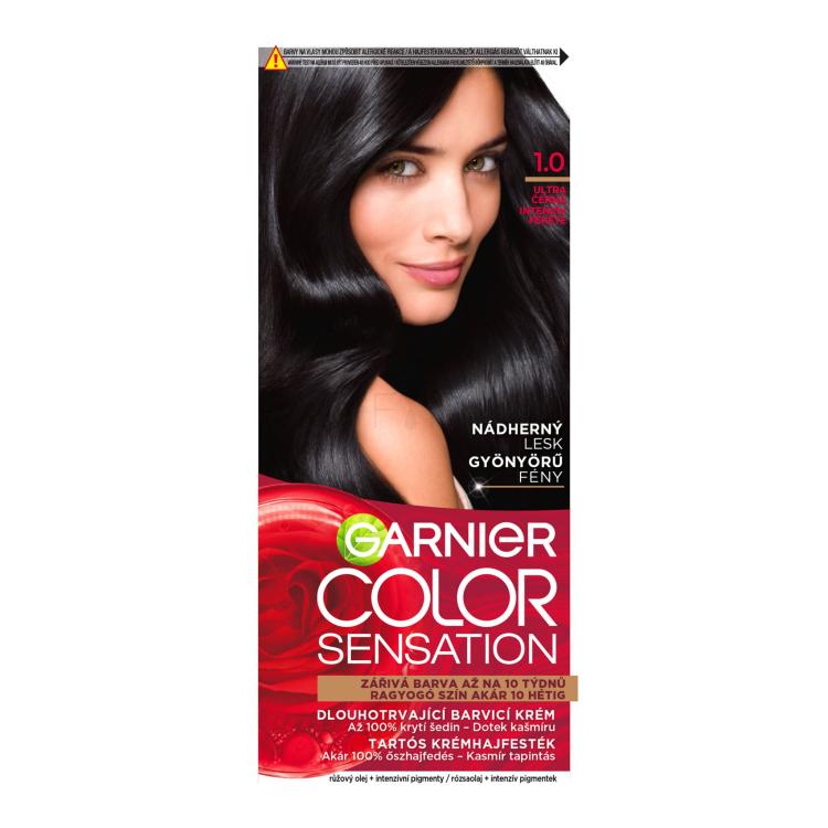 Garnier Color Sensation Βαφή μαλλιών για γυναίκες 40 ml Απόχρωση 1,0 Ultra Onyx Black