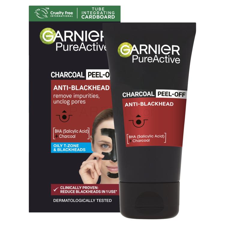 Garnier Pure Active Charcoal Anti-Blackhead Peel-Off Μάσκα προσώπου 50 ml