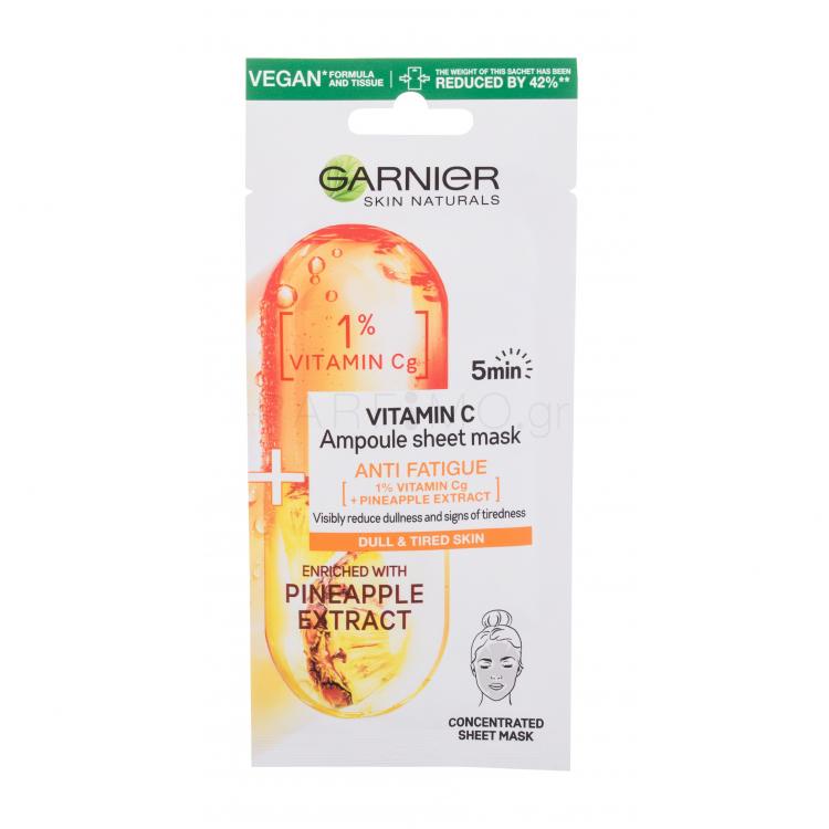Garnier Skin Naturals Vitamin C Ampoule Sheet Mask Μάσκα προσώπου για γυναίκες 1 τεμ