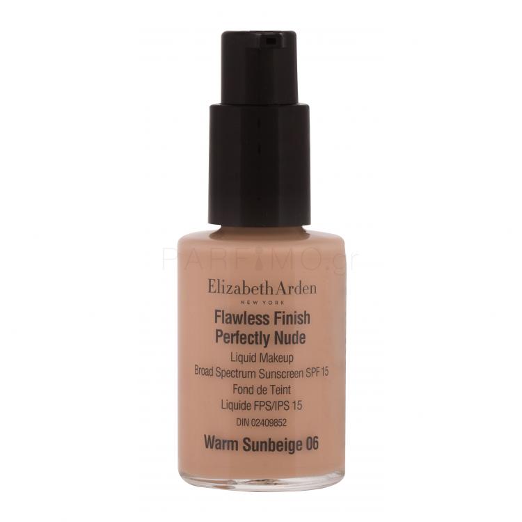 Elizabeth Arden Flawless Finish Perfectly Nude SPF15 Make up για γυναίκες 30 ml Απόχρωση 06 Warm Sunbeige TESTER