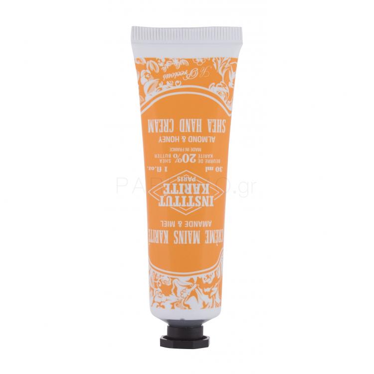 Institut Karite Shea Hand Cream Almond &amp; Honey Κρέμα για τα χέρια για γυναίκες 30 ml