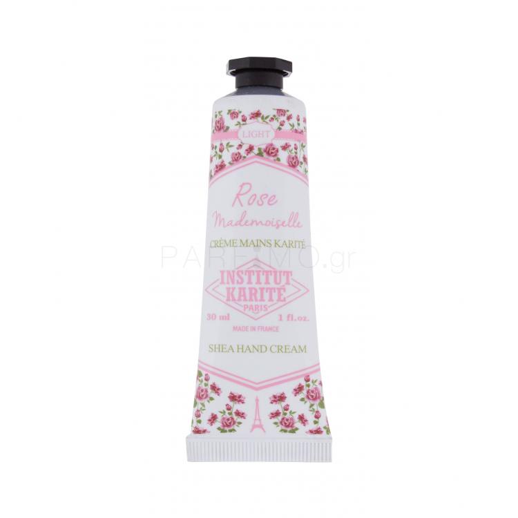Institut Karite Light Hand Cream Rose Mademoiselle Κρέμα για τα χέρια για γυναίκες 30 ml