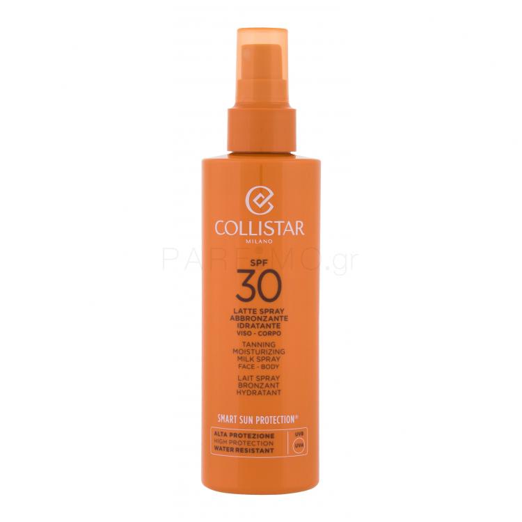 Collistar Smart Sun Protection Tanning Moisturizing Milk Spray SPF30 Αντιηλιακό προϊόν για το σώμα 200 ml