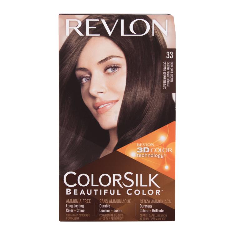 Revlon Colorsilk Beautiful Color Βαφή μαλλιών για γυναίκες Απόχρωση 33 Dark Soft Brown Σετ