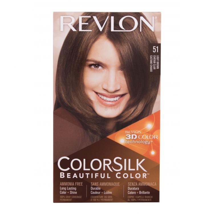 Revlon Colorsilk Beautiful Color Βαφή μαλλιών για γυναίκες Απόχρωση 51 Light Brown Σετ
